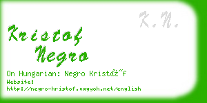 kristof negro business card